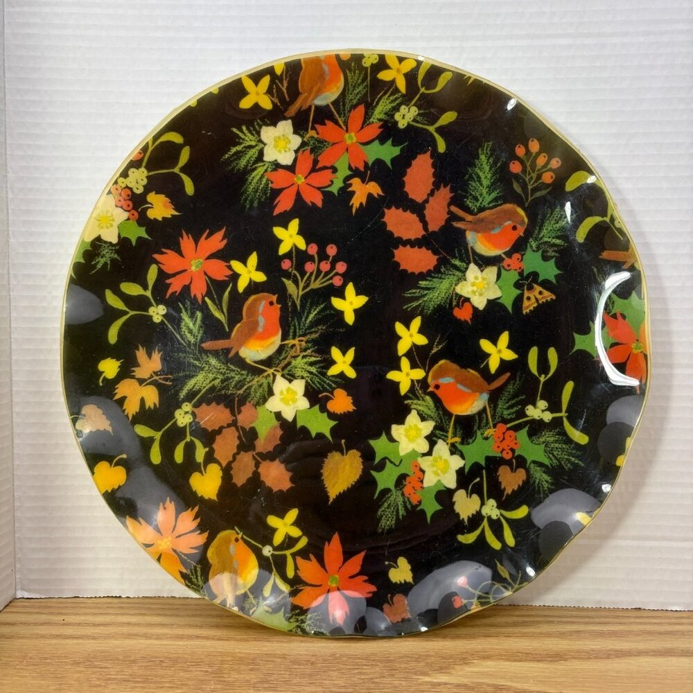 Vintage "FAB" Floral Ruffle Tray, 13" Hardy-Glenwood Products